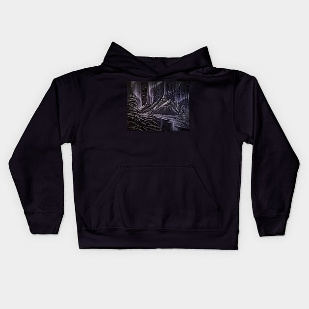 Purple Northern Lights Kids Hoodie by J&S mason